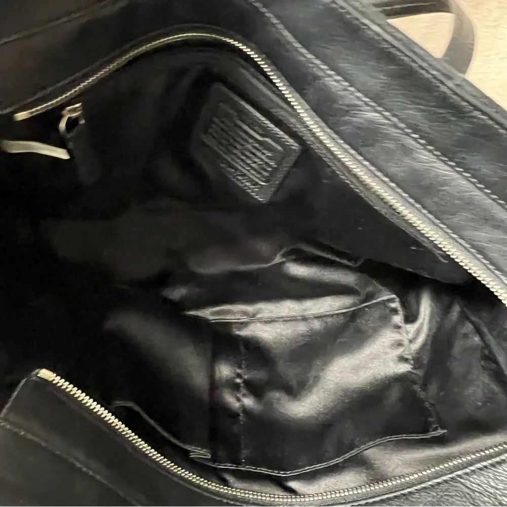 COACH Taylor Leather Alexis Carryall Shoulder Bag Purse in Black F25205